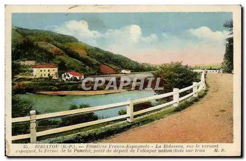 Cartes postales Biriatou Frontiere franco espagnole La Bidassoa sur le versant espagnol la ferme de la Puncha po