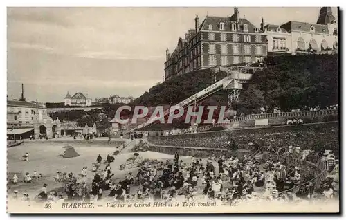 Cartes postales Biarritz Vue sur le grand hotel et le tapis roulant