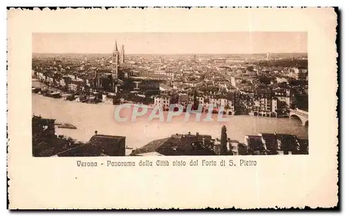 Ansichtskarte AK Italie Italie Verona Panorama della Citta visto dal Forte di S Pietro