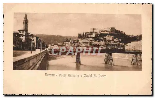 Ansichtskarte AK Italie Italie Verona Ponte Umberto e Castel S Pietro