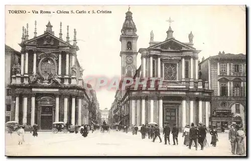 Ansichtskarte AK Italie Italie Via Roma Chiesa S Carlo e S Cristina