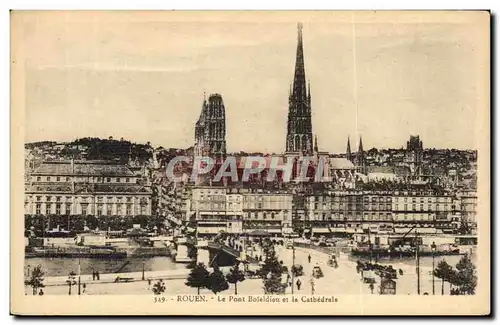 Cartes postales Rouen Le pont boieldieu et la cathedrale