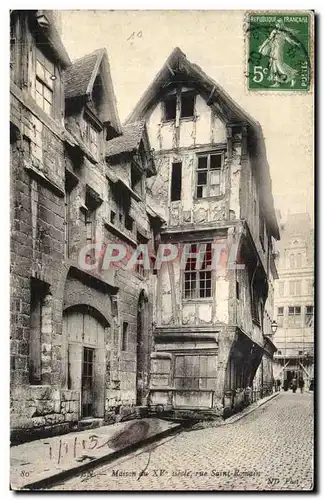 Ansichtskarte AK Rouen Maison du 15eme rue St Romain