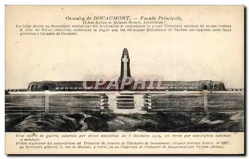 Cartes postales Ossuaire de Douaumont Facade principale