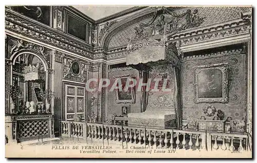 Cartes postales Versailles Palais la chambre a coucher de Louis XIV