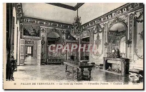 Cartes postales Versailles Palais la salle du conseil