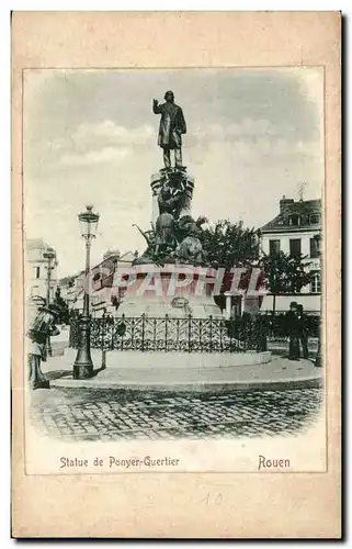 Ansichtskarte AK Rouen Statue de Ponyer Quertier