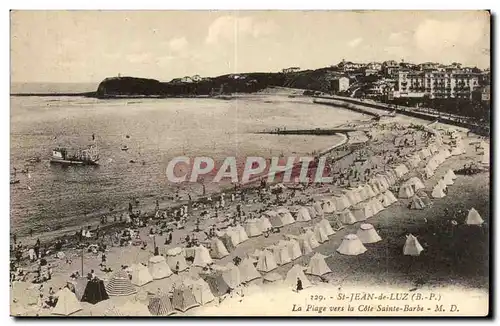 Cartes postales St Jean de Luz La plage vers la cote Sainte Barbe