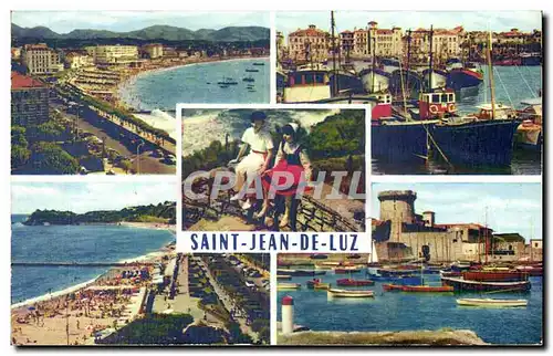 Moderne Karte St Jean de Luz La plage Le port et maison de l&#39infante Au pays Basque Le Socoa