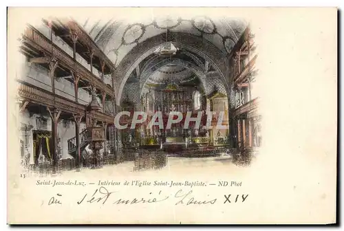 Cartes postales St Jean de Luz Interieur de l&#39eglise Saint Jean Baptiste