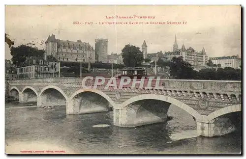 Cartes postales Pau Le pont sur le Gave et le canal d&#39Henri IV