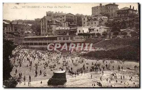 Ansichtskarte AK Biarritz La plage du port Vieux