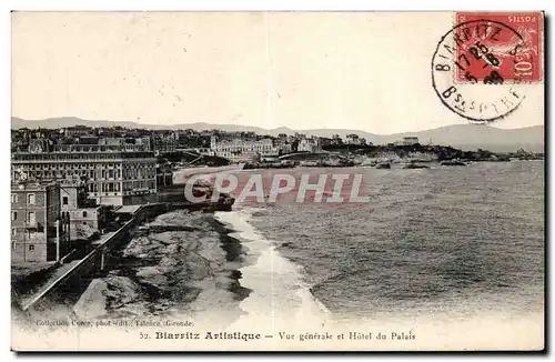 Cartes postales Biarritz Vue generale et hotel du Palais