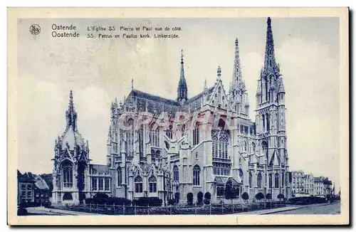 Cartes postales Ostende L&#39eglise SS Pierre vue de cote