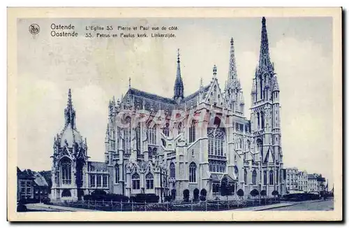 Cartes postales Ostende L'eglise SS Pierre vue de cote