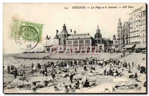 Cartes postales Ostende La plage et le Kursaal