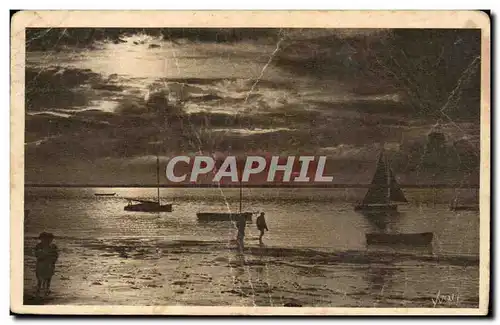 Cartes postales Moulleau Arcachon Mer et foret Coucher de soleil sur la plage de Moulleau