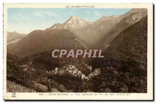 Cartes postales Eaux Bonnes Vue generale et Pic du Ger (2612m)
