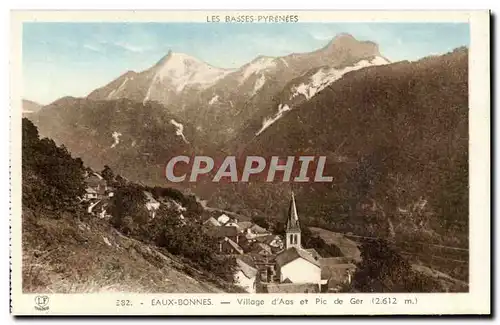 Cartes postales Eaux Bonnes Village d&#39Aas et Pic du Ger (2612m)