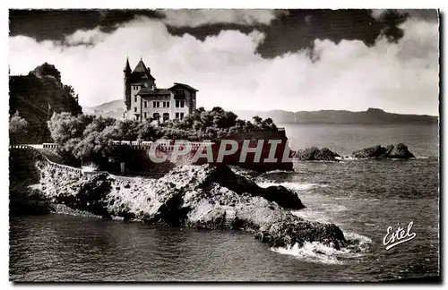 Moderne Karte Biarritz La villa Belze et au fond la chaine des Pyrenees