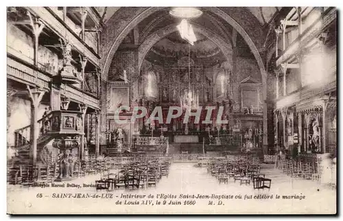 Cartes postales St Jean de Luz Interieur de l&#39eglise Saint Jean Baptiste ou fut celebre le mariage de Louis X