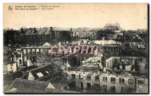 Cartes postales Belgique Louvain Ruines Palais de justice