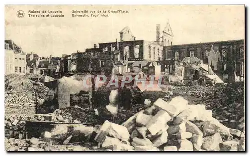 Cartes postales Belgique Louvain Ruines Universite Vue de la grand Place