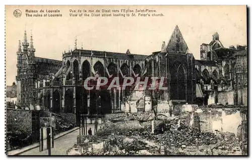 Ansichtskarte AK Belgique Louvain Vue de la rue de Diest vers l&#39eglise St Pierre