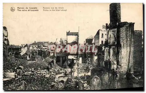 Cartes postales Belgique Louvain Ruines rue de Diest