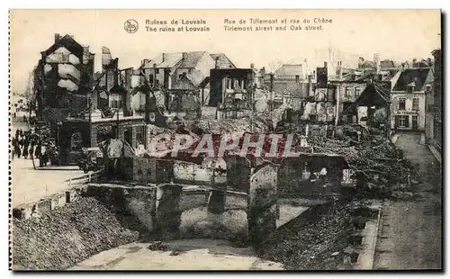 Cartes postales Belgique Louvain Ruines Rue de Tirlemont et rue du Chene