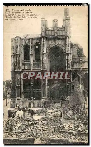 Cartes postales Belgique Louvain Ruines Eglise St Pierre vue des sept coins