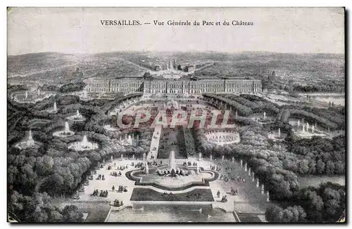 Cartes postales Versailles Vue generale du parc et du chateau