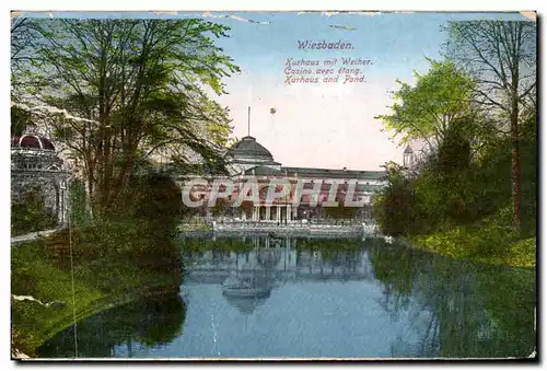 Cartes postales Wiesbaden Casino avec etang
