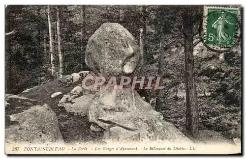 Ansichtskarte AK Fontainebleau La foret Les gorges d&#39apremont le Bilboquet du diable