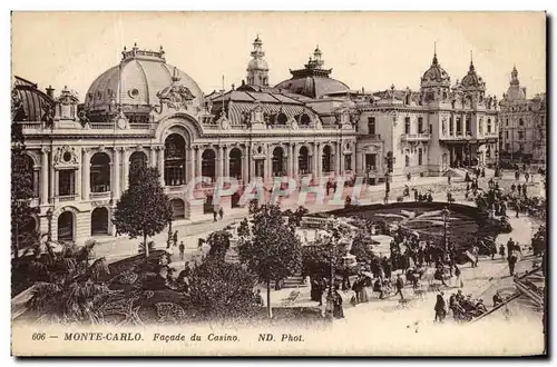 Cartes postales Monaco Monte Carlo Facade du casino