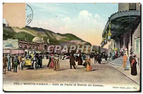 Cartes postales Monaco Monte Carlo Cafe de Paris et entree du casino