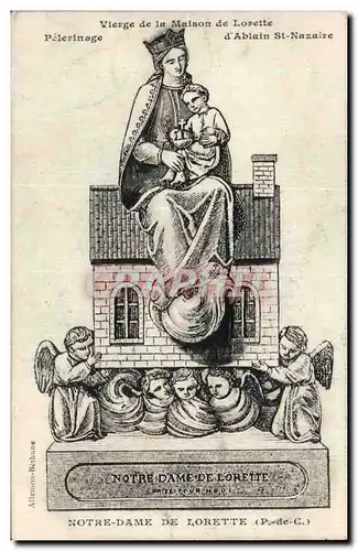 Cartes postales Notre Dame de Lorette Vierge de la maison de Lorette Pelerinage d'Ablain St Nazaire Ange Ange