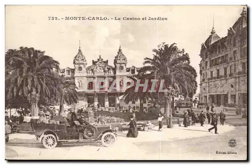 Cartes postales Monaco Monte Carlo Le casino et les jardins