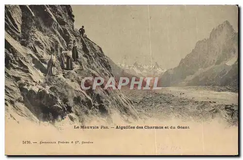 Cartes postales Suisse Le mauvais pas Aiguilles des Charmoz et du geant