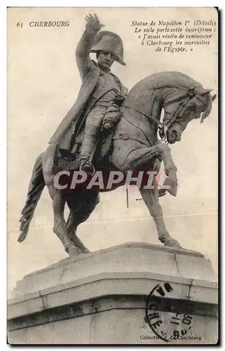 Ansichtskarte AK Cherbourg Statue de Napoleon 1er