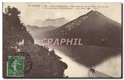 Ansichtskarte AK Lac d&#39Annecy Vue prise du roc de Chere sur le lac et la montagne d&#39Entrevernes