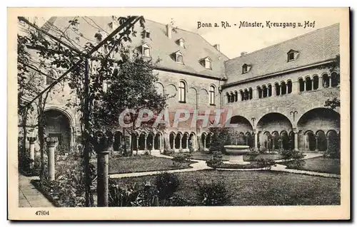 Ansichtskarte AK Bonn Munster Kreuzgang u Hof