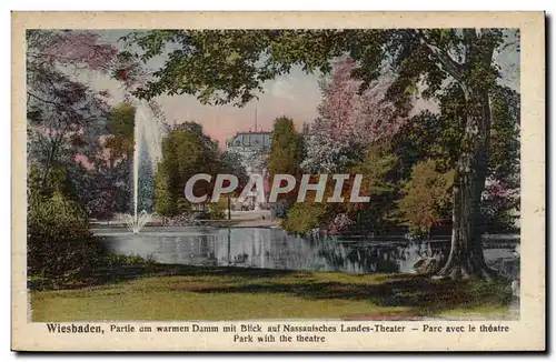Cartes postales Bad Ems Wiesbaden Partie am warmem DAmm mit Blick auf Nassauisches Landes Theater