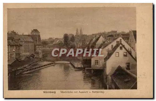 Ansichtskarte AK Nurnberg Maxbrucke mit Aussicht v Kettensteg