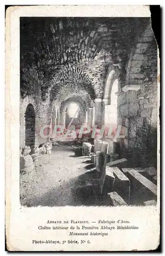 Ansichtskarte AK Abbaye de Flavigny Fabrique d&#39anis Cloitre interieur de la premiere abbaye benedictine