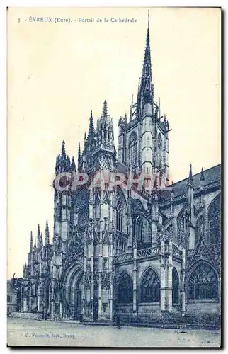 Cartes postales Evreux Portail de la cathedrale