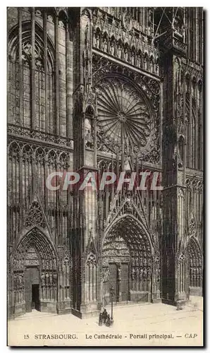 Ansichtskarte AK Strasbourg La cathedrale Portail principal