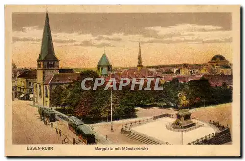 Cartes postales Essen Ruhr Burgplatz mit Munsterkirche