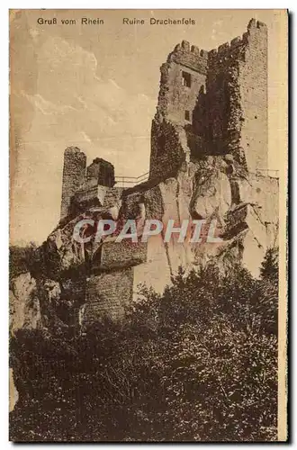 Cartes postales Gruss vom Rhein Ruine Drachenfels