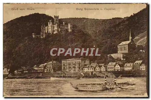 Cartes postales Gruss vom Rhein Burg Stolzenfels u Capellen